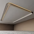 Modern Ceiling Design With Curved Gold Trim And Recessed LED Lighting Details