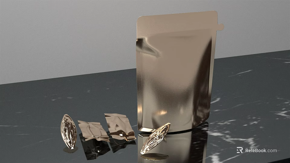 Elegant Modern Kitchen Decorative Ornament Set With Gold Metal And Glass Accents 3d model 