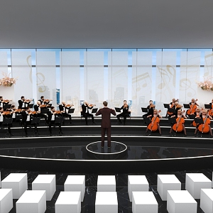 Recital Concert Office Building Business Activities Banquet Stage Exhibition Hall High-end Full Case 3d model