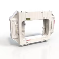 Futuristic Space Door Frame Structure With White Mechanical Panels And Red Green Markers