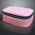 Pink Smooth Rectangular Storage Case With Blue Zipper And Glossy Surface 3d model