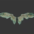 Orange Brown Feather Textured Wing Shaped Home Living Decorative Ornament With Reflection