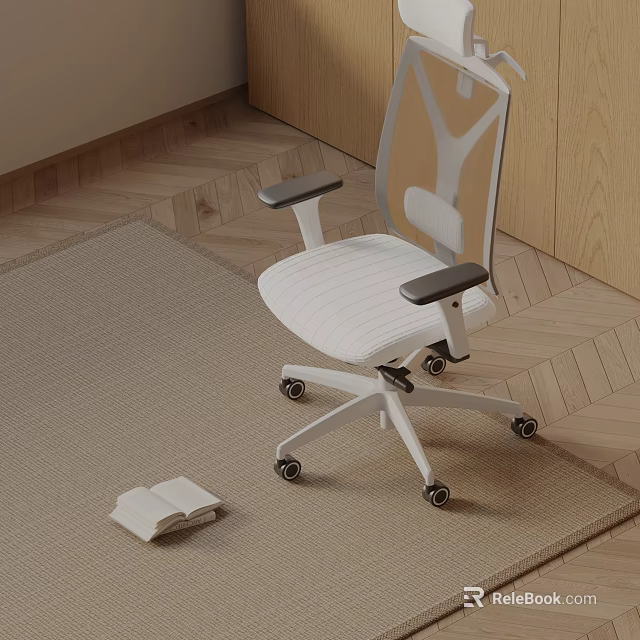 Ergonomic White Massage Chair With Black Armrests For Home Relaxation And Comfort 3d model 