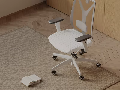 Ergonomic White Massage Chair With Black Armrests For Home Relaxation And Comfort 3d model
