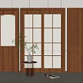 Nordic swing door combination 3d model