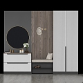 Modern porch aisle corridor cabinet mirror 3d model