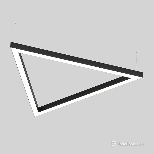 Modern Triangular Chandelier With Black And White Frame For Interior Design 3d model