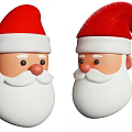 Festive Elderly Men With Red Santa Hats In Two Cheerful Portraits