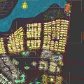 Bird's Eye View Urban Planning With Water Bodies Buildings Road Networks And Green Spaces