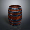 Classic Wooden Barrel With Metal Hoops For Household Storage Use