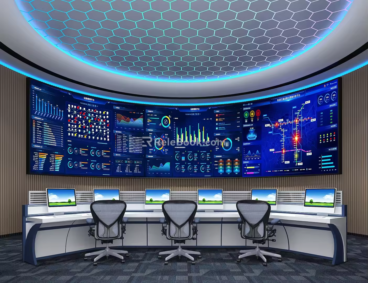 Monitoring room 3d model