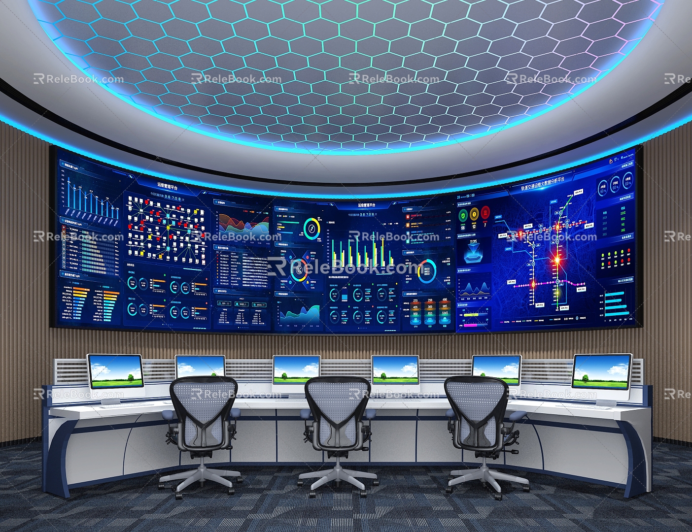 Monitoring room 3d model