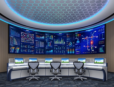 Monitoring room 3d model