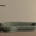 Poliform Green Curved Multi Person Sofa In Modern Living Space With Wooden Floor