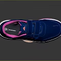 Blue Casual Sneakers With Velcro Straps Orange Blue Stripes Pink Lining And Sole