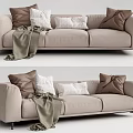 Modern three-seat sofa multiplayer sofa 3d model