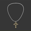 Elegant Stylish Jewelry Necklace With Silver Chain And Delicate Gold Pendant Design