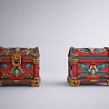 Chinese Style Retro Treasure Box Chinese Style Treasure Box Retro Jewelry Box Chinese Style Storage Box Wooden Treasure Box 3d model