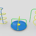 Colorful Kids Sports Equipment With Spiral Structures And Circular Platform