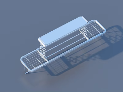 Foldable Metal Clothes Drying Rack With Multiple Drying Rods For Home Use 3d model