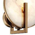Round Wall Lamp With Textured Shade And Brass Frame Modern Design 3d model