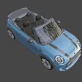 Blue MINI Convertible Car With Stylish Exterior Design And Front View Features
