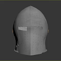 Shiny Medieval Metal Weapon Helmet With Face Guard And Riveted Design