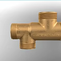 Brass Three Way Plumbing Fitting Durable Metal Connection Component For Pipe Systems