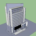 Modern High Rise Hotel Building With Glass Curtain Wall And Entrance Design