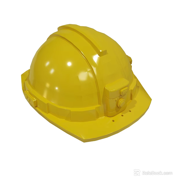 Yellow Hard Hat With Adjustable Straps For Construction Safety Use 3d model