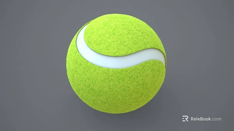 Green Decorative Tennis Ball Ornament With White Curved Stripe 3D Rendered Design 3d model 