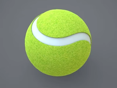 Green Decorative Tennis Ball Ornament With White Curved Stripe 3D Rendered Design 3d model