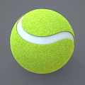 Green Decorative Tennis Ball Ornament With White Curved Stripe 3D Rendered Design