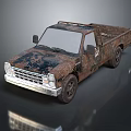 Rusty Old Pickup Truck With Weathered Exterior And Chrome Bumper