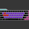 RGB Backlit Mechanical Gaming Keyboard With Colorful Purple Pink Keycaps And LED Lights