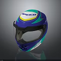 SHEEO Blue Green Sporty Helmet With Face Shield Protective Fashion Design