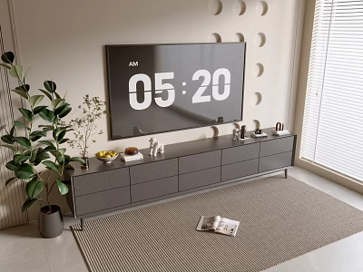 Modern Black TV Cabinet Sideboard Balcony Cabinet Storage Cabinet Entrance Cabinet 3d model