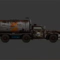 Rusty Oil Tanker Truck With Vintage Design And Rusted Metal Details
