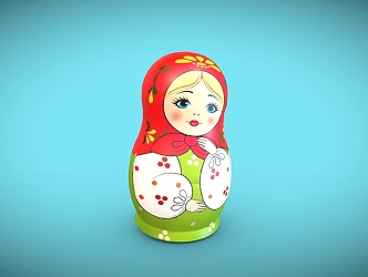 Russian Nesting Doll Open Toy Doll 3d model