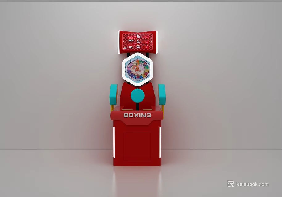 Red Boxing Sports Training Equipment With Display Panel And Control Buttons 3d model 