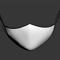 White Protective Mask With Black Straps Modern Design And Comfortable Fit 3d model