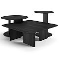 Modern Assorted Tables Featuring Round Square Shapes Marble Tops Black Wooden Frames