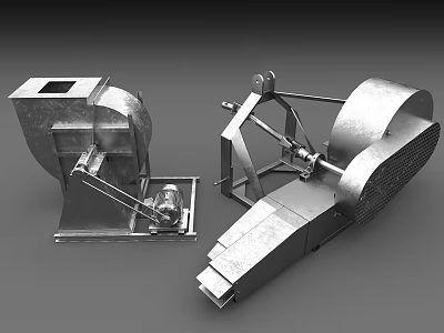 Industrial Mechanical Equipment With Metal Structure Motor Components And Rotating Parts 3d model