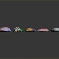 Colorful Wooden Stone Artifacts With Polished Surfaces And Various Shapes For Decoration