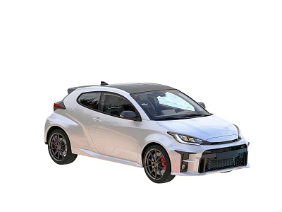 Silver Small Sports Car With Black Roof And Black Wheels In Modern Sporty Design 3d model