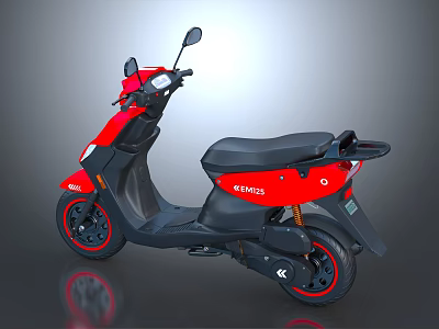 Red Electric Scooter With Black Seat Red Wheels E GO Logo And Modern Design 3d model