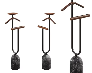 Creative Art Floor Hanger Stone Wood Hanger Decorative Cabinet Hanger Light Luxury Hanger Wood Hanger 3d model