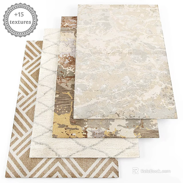 Square Carpets Featuring Abstract Patterns And Soft Texture For Modern Home Interior 3d model