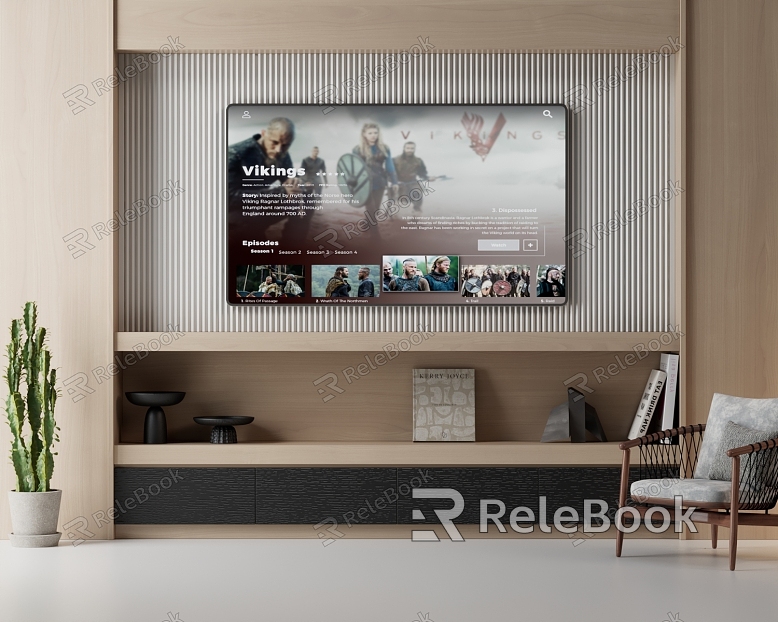 Modern TV background wall model