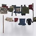 Outdoor drying rack clothes clothes clothes 3d model